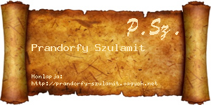 Prandorfy Szulamit névjegykártya